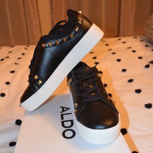 Aldo Prigolia Black/Gold Studs NEW IN BOX
